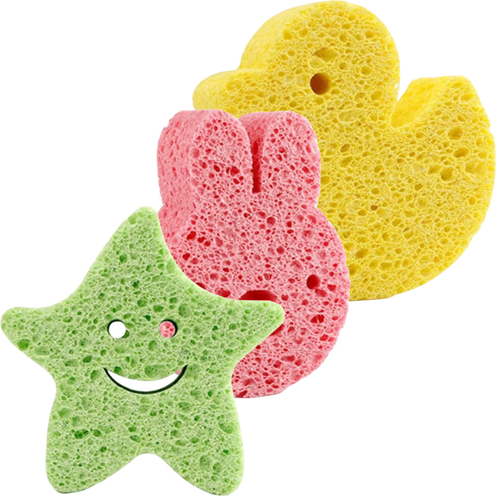 Skincare Newborn - 3Pcs Bath Sponge Set Gentle Exfoliating