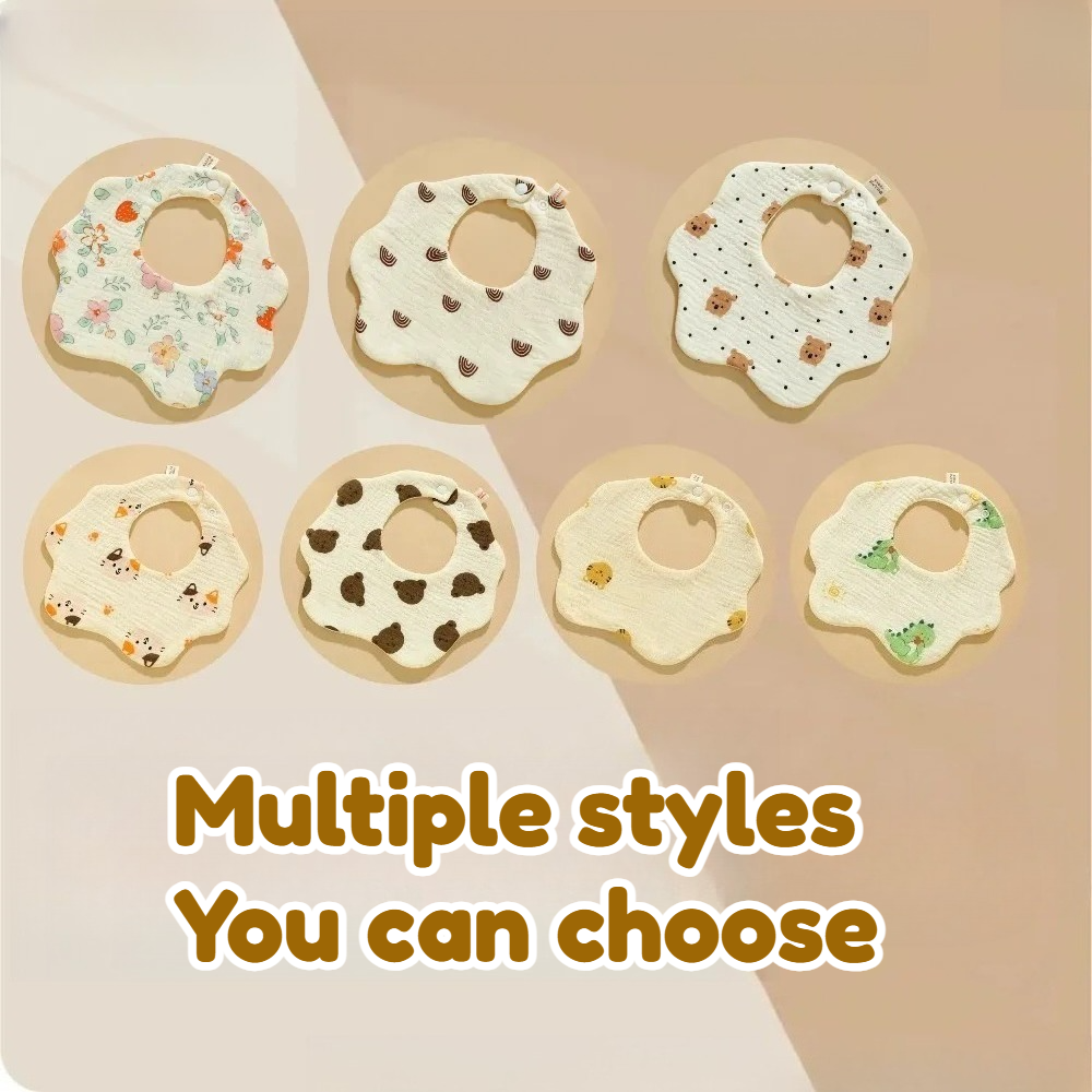 Skincare Newborn - 3Pcs Petal Printed Baby Bibs, Premium