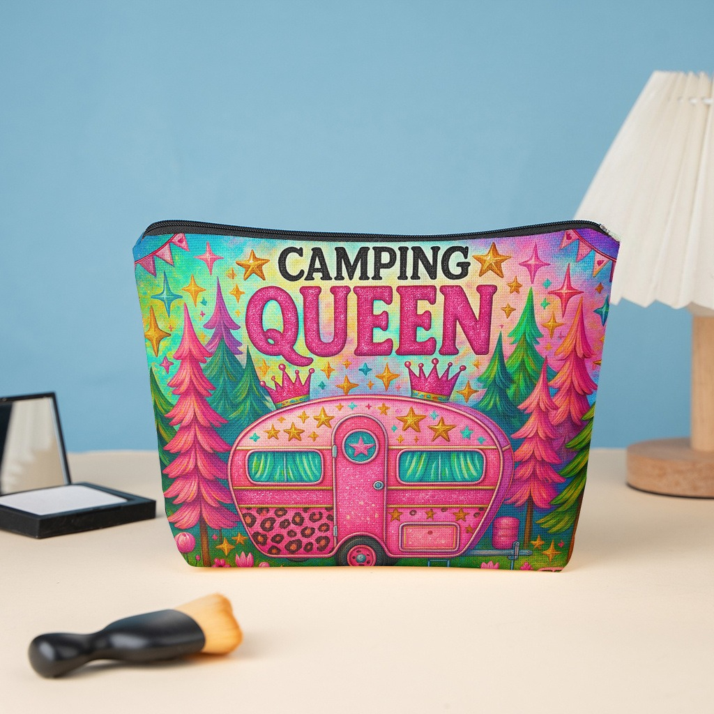 Skincare Queen - Camping Queen, Stylish Wallet with Zipper,