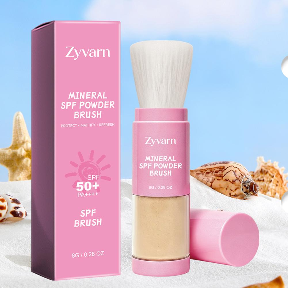 Physical Sunscreen Mineral - SPF50+ Mineral Sunscreen Powder Brush Natural