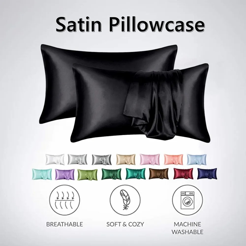 2pcs/lot Queen Size Solid Silk - Skincare Queen recension och pris