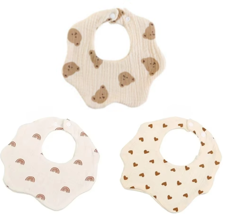 3Pcs Petal Printed Baby Bibs,  - Skincare Newborn recension och pris