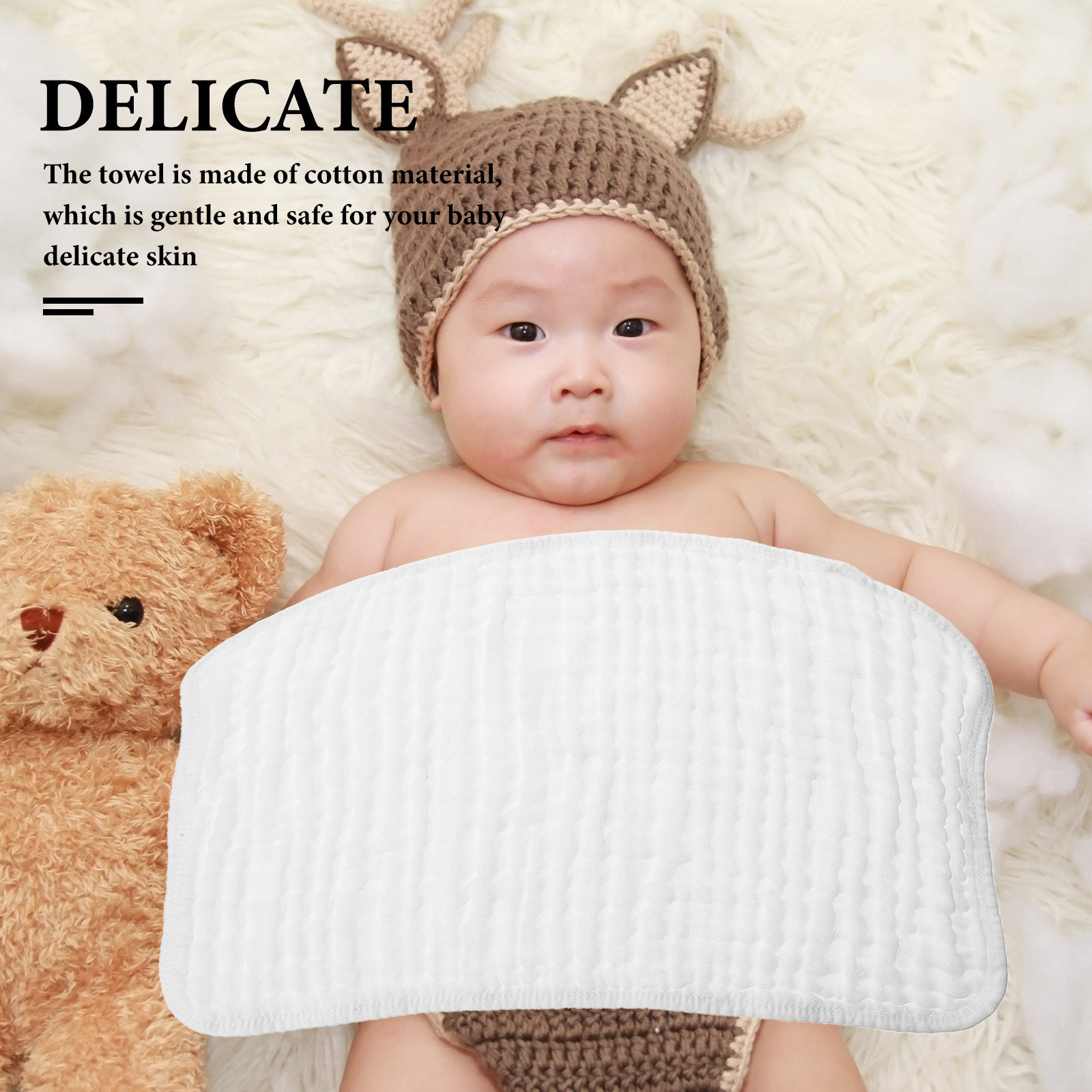6Pcs Soft Cotton Baby Washclot - Skincare Newborn recension och pris