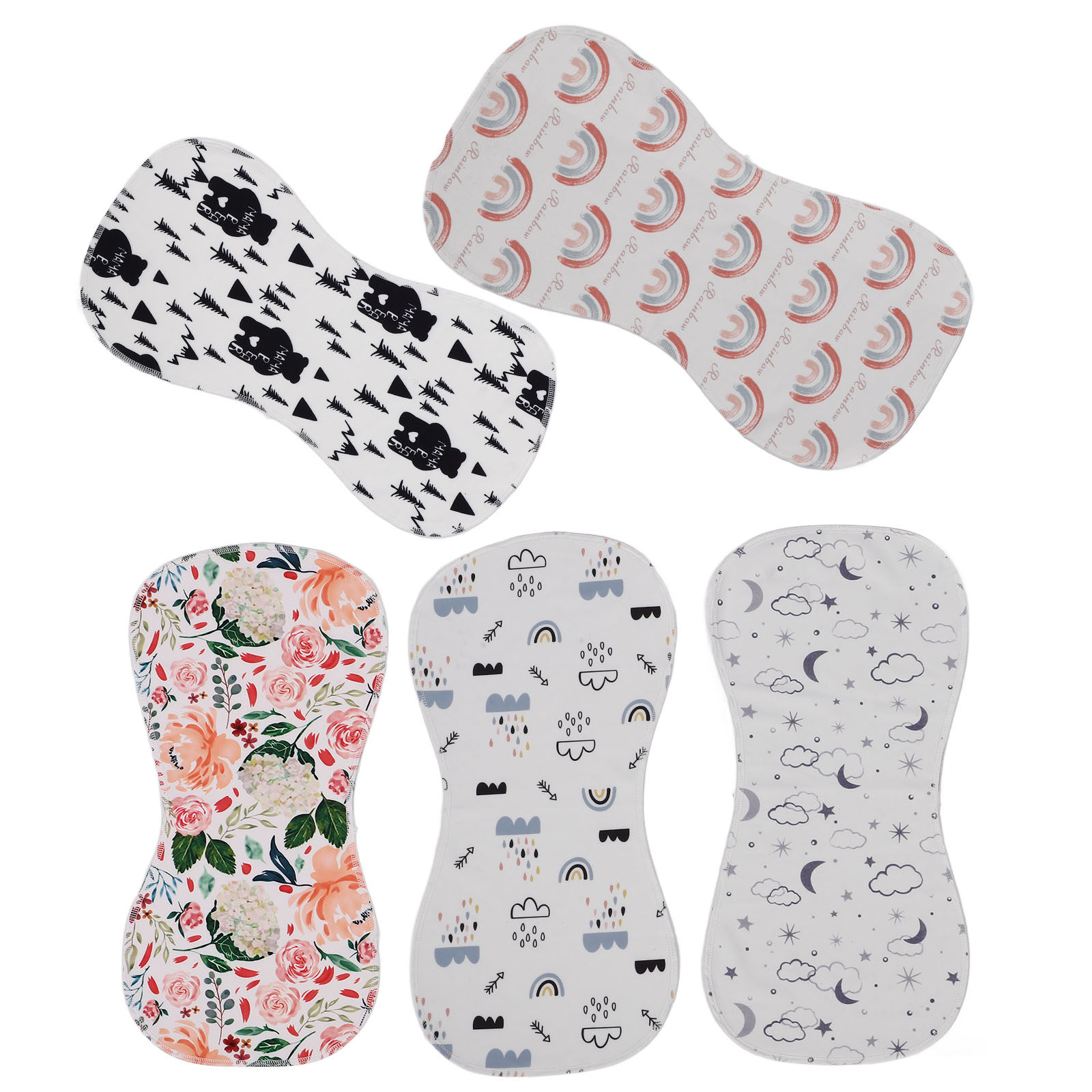 5pcs Baby Burp Cloths Cotton S - Skincare Newborn recension och pris